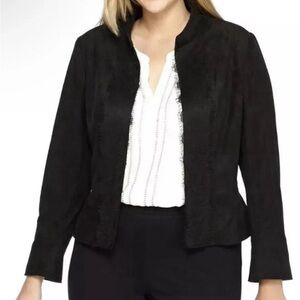 The Limited Lace-trim Faux Suede Blazer